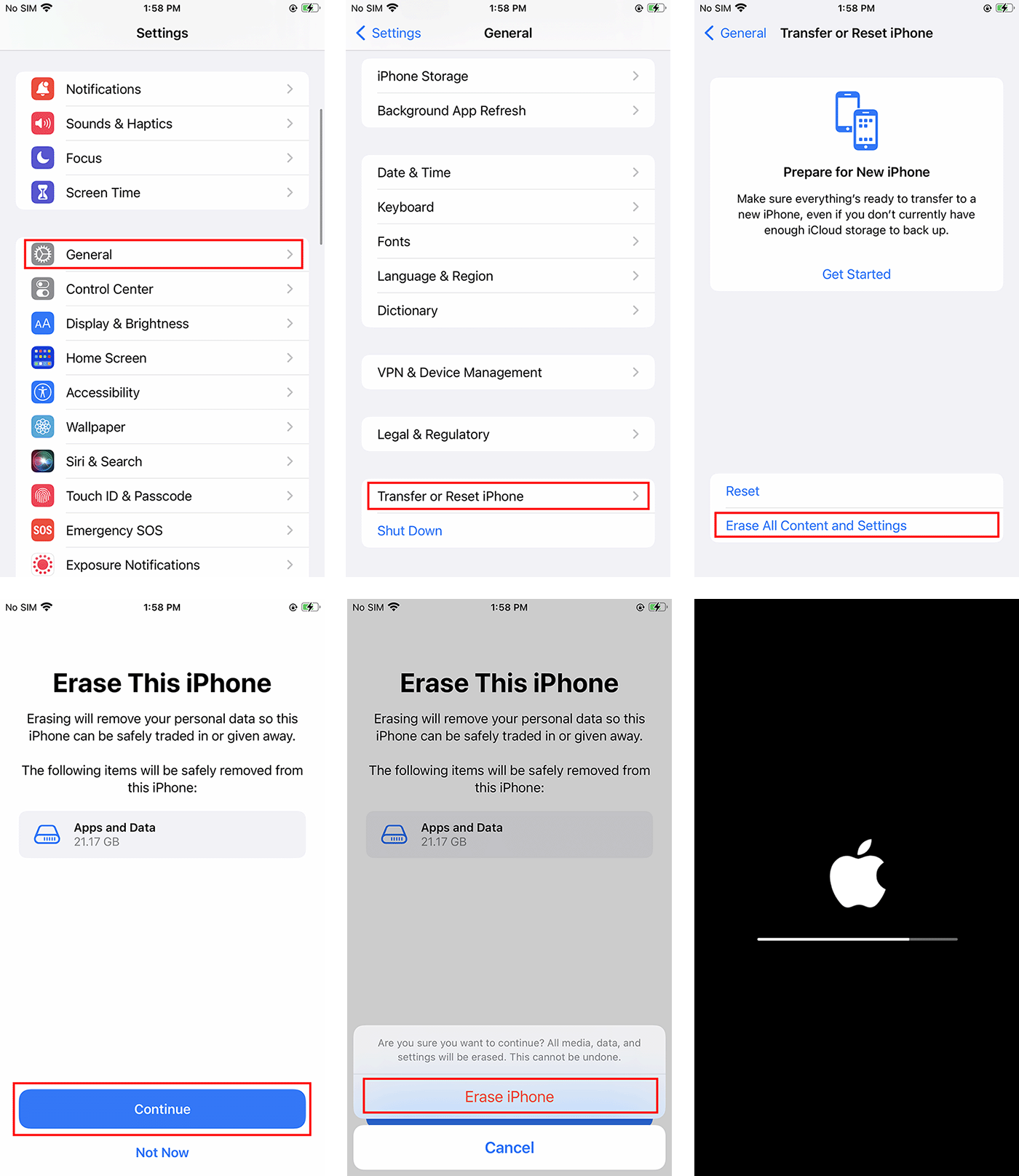 Reset iPhone