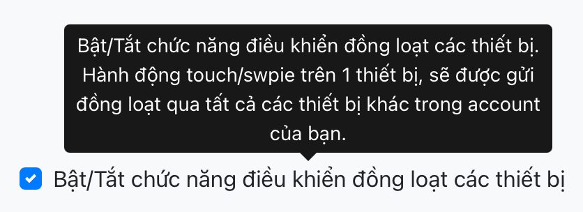 Bật Synchronous control